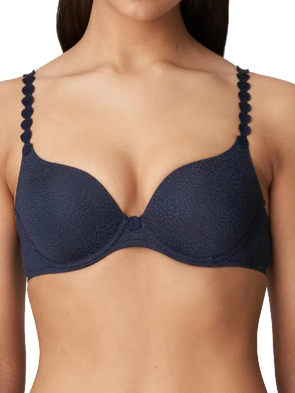 Plus Size Lace Lingerie for Women Tom Padded Heartshape Bra - Majestic Blue