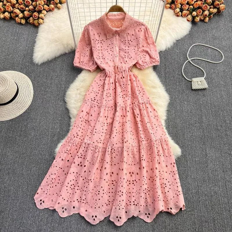 Halter - neck sexy cocktail dresses for a formal eventSemenna Cotton Eyelet Midi Dress