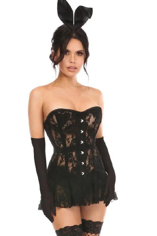 Superhero Themed Cosplay Lingerie for WomenPlus Size Sexy Black Bunny Corset Dress Costume