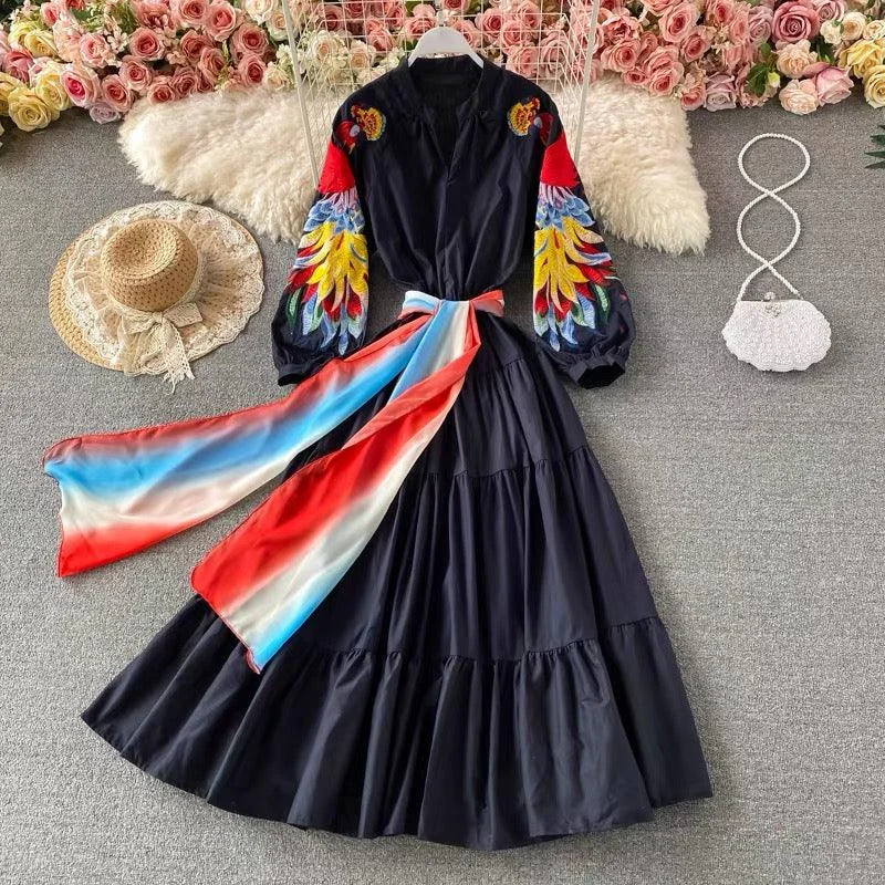 Silk sexy dresses for a luxurious and smooth feelFarrah Luxury Embroidered Dress