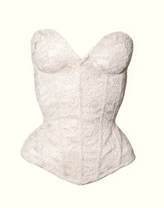 Hypoallergenic bustiers for sensitive skinSilk and Lace Cupped Corset
