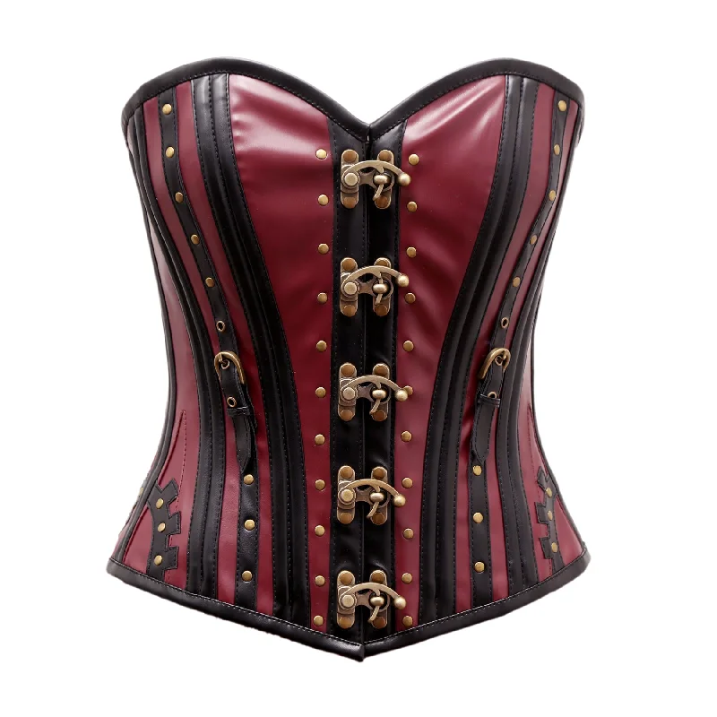 Velvet bustiers for a soft and plush feelSharbon Steampunk Corset In Cherry & Black Sheep Nappa Leather Velvet bustiers for a soft and plush feelSharbon Steampunk Corset In Cherry & Black Sheep Nappa Leather