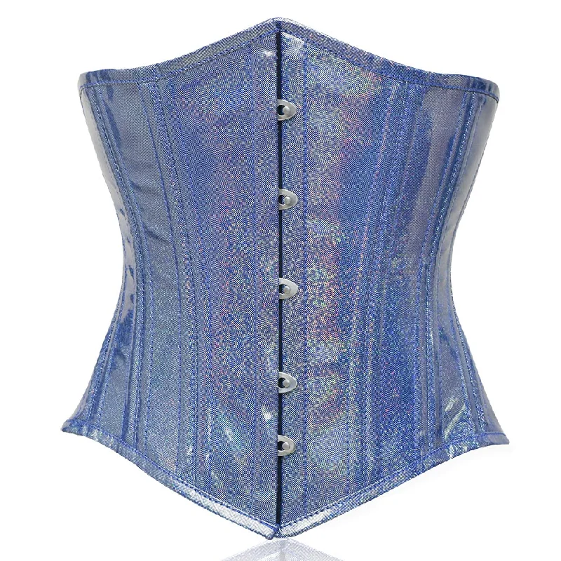 White bustiers for a pure and innocent aestheticLight Blue Shiny corset -  Lacemade Corset