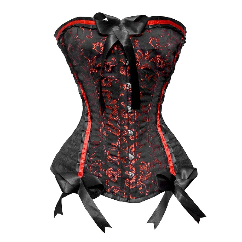 Brocade bustiers with a rich and textured appearanceRed and Black corset top - OverBust Corset Brocade bustiers with a rich and textured appearanceRed and Black corset top - OverBust Corset