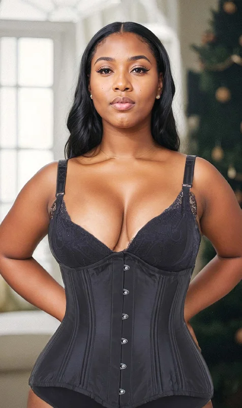 Floral - patterned corsets for a romantic and spring - like feelPlus Size Waist Trainer Taffeta Longline Corset Floral - patterned corsets for a romantic and spring - like feelPlus Size Waist Trainer Taffeta Longline Corset