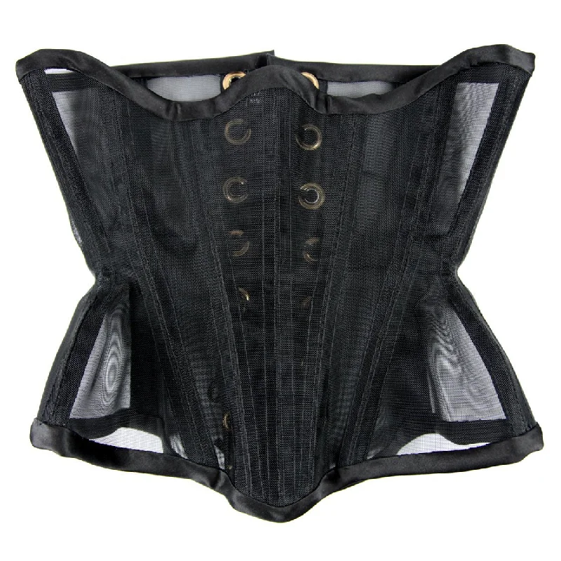 Victorian - era corsets with intricate boning detailsNylon Mesh Waspie Cincher Corset