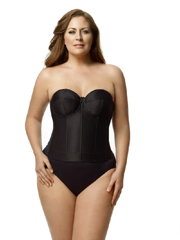 Breathable Bamboo Lingerie for Women6421 ELILA SMOOTH CUP LONGLINE BLACK