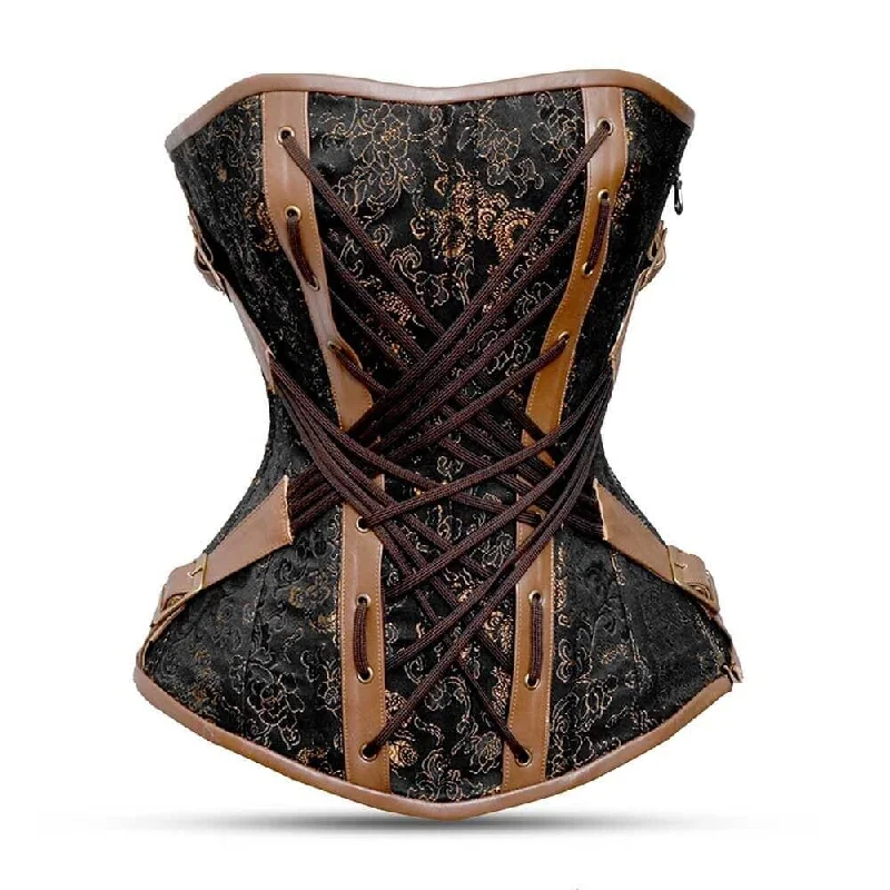 Steampunk - themed bustiers with brass accentsPlus size brown corset - Over Bust Steampunk Corset Steampunk - themed bustiers with brass accentsPlus size brown corset - Over Bust Steampunk Corset