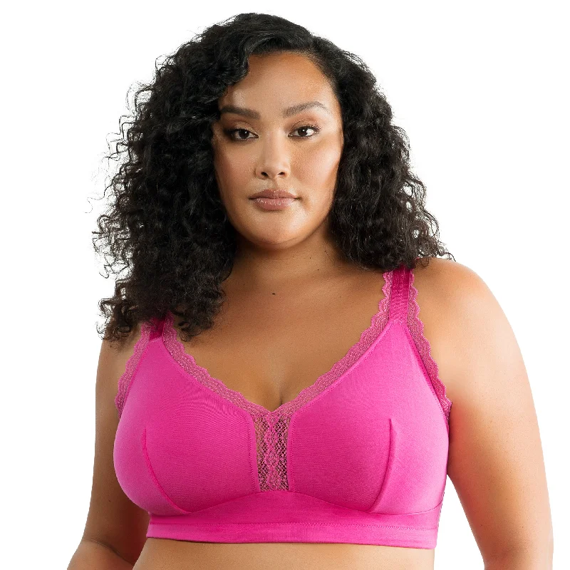 Women's Lingerie with Embroidery DetailsPARFAIT DALIS BRALETTE: BRIGHT PINK