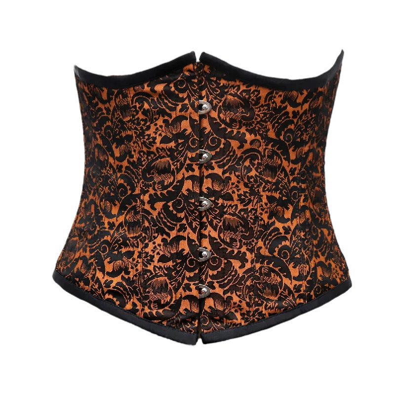 Sports - influenced bustiers with mesh panelsBerx Orange Black Brocade Underbust Corset