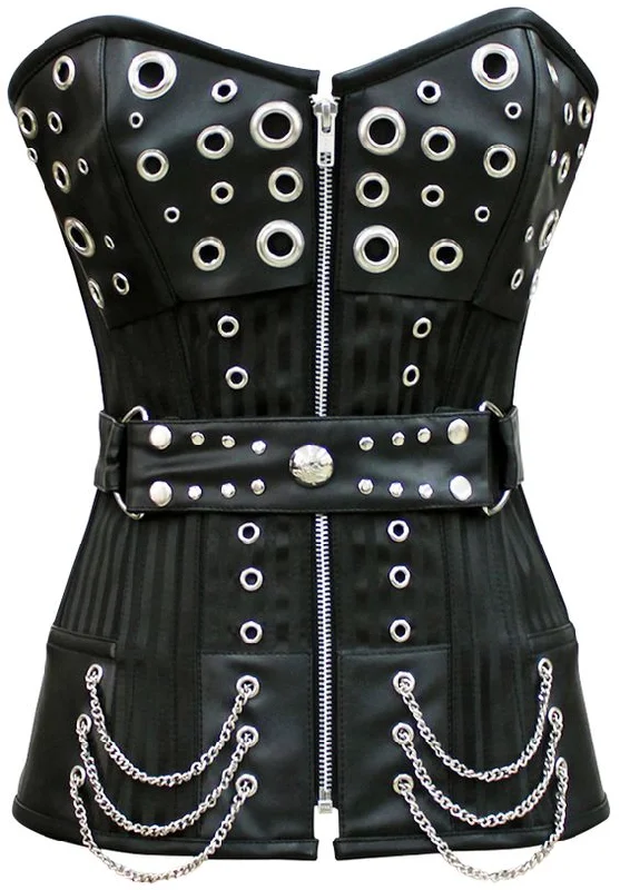 Waist - training corsets for long - term figure shapingUrsula Black Brocade Overbust Corset
