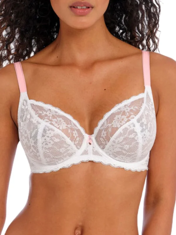 Eco-Friendly Organic Lingerie for Women Offbeat Plunge Bra - White