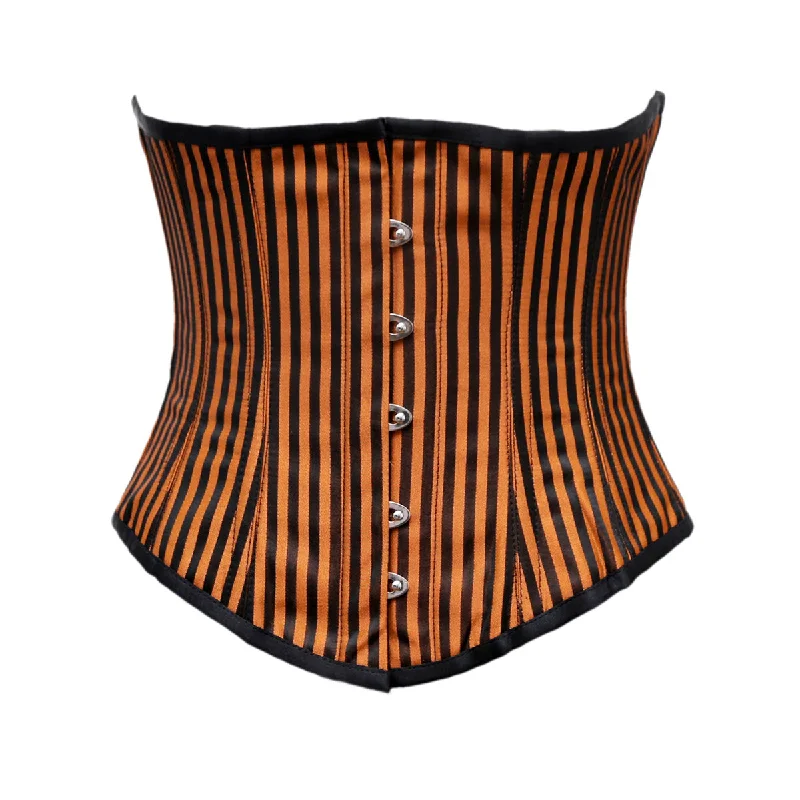 Retro - 1950s corsets with a cinched waistHoy Orange Black Brocade Underbust Corset