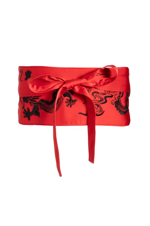 Women's Everyday Wear Lingerie Dragon Luxe Charmeuse Obi Unisex Belt