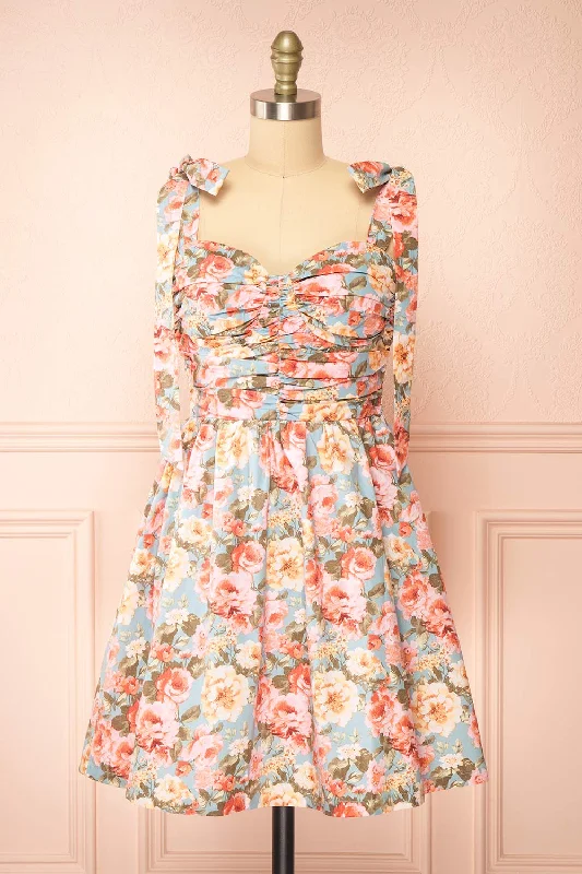Midi dresses with cold - shoulder cutouts for a trendy style Piknikie | Short Floral Dress w/ Pockets Midi dresses with cold - shoulder cutouts for a trendy style Piknikie | Short Floral Dress w/ Pockets