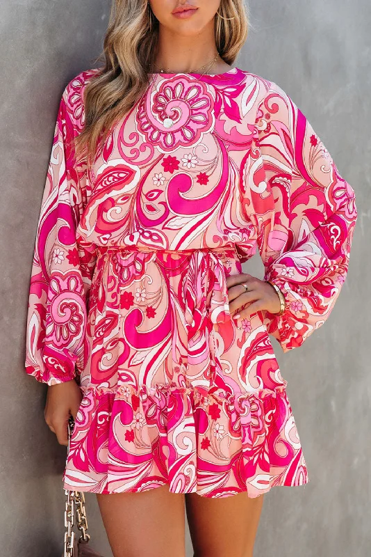 Midi dresses with ruffled hems for a romantic date night Paisley Long Sleeve Ruffle Dress Midi dresses with ruffled hems for a romantic date night Paisley Long Sleeve Ruffle Dress