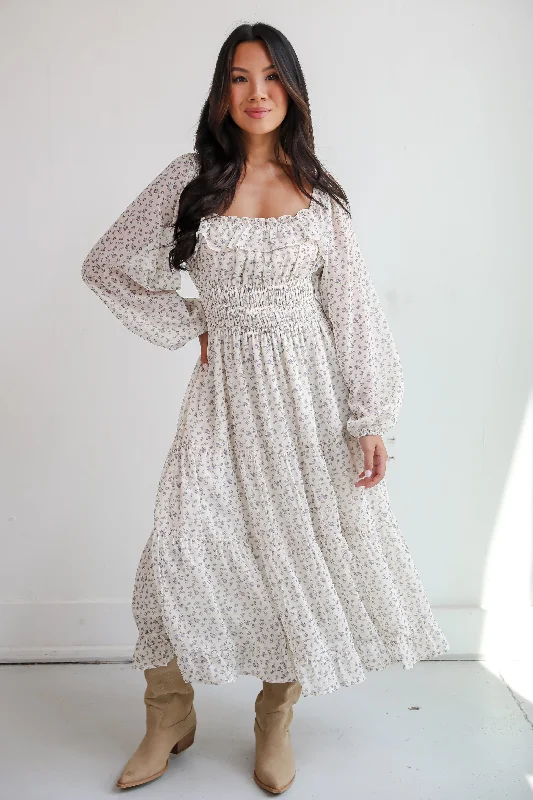 Midi dresses with halter necks for a stylish and comfortable option FINAL SALE - Endearing Appeal Cream Floral Midi Dress Midi dresses with halter necks for a stylish and comfortable option FINAL SALE - Endearing Appeal Cream Floral Midi Dress