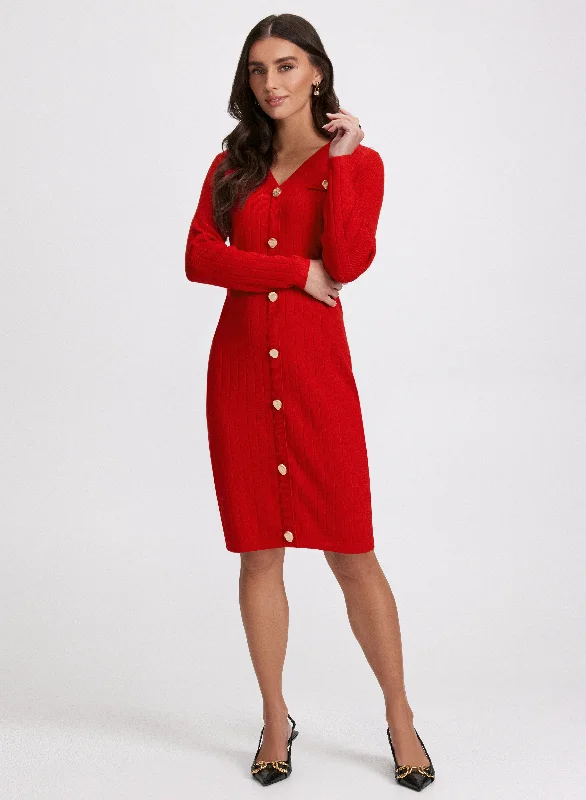 Midi dresses with bow accents for a sweet and charming look Button-Down Sweater Dress Midi dresses with bow accents for a sweet and charming look Button-Down Sweater Dress
