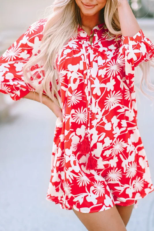 Midi dresses with one - shoulder designs for a modern and asymmetric style Floral Puff Sleeve Babydoll Dress Midi dresses with one - shoulder designs for a modern and asymmetric style Floral Puff Sleeve Babydoll Dress