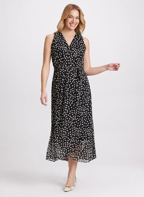 Midi dresses with polka dot prints for a playful summer outfit Polka Dot Maxi Dress