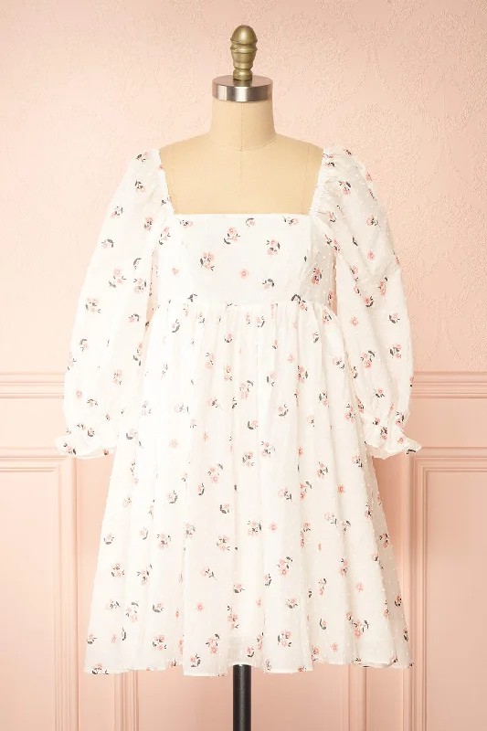 Midi dresses with ruffled bodices for a more pronounced feminine look Melera | Short Floral Babydoll Dress Midi dresses with ruffled bodices for a more pronounced feminine look Melera | Short Floral Babydoll Dress
