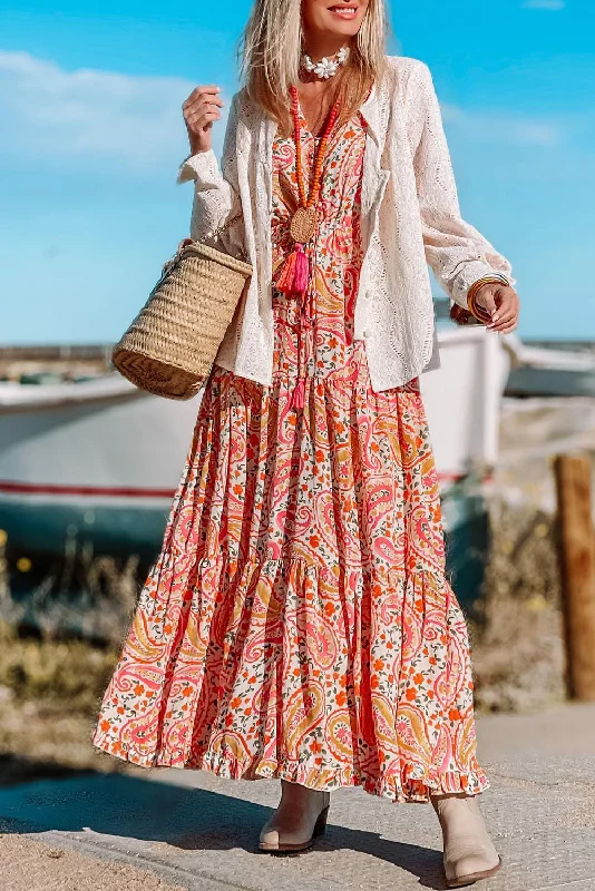 Midi dresses with ruched bodices for a feminine and fitted feel Paisley Long Sleeve Tiered Maxi Dress Midi dresses with ruched bodices for a feminine and fitted feel Paisley Long Sleeve Tiered Maxi Dress