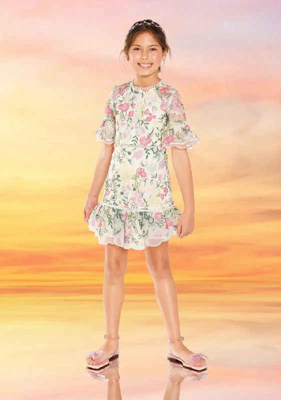 Mini dresses with ruched bodices for a feminine touch Ilaria Embroidered Mini Dress