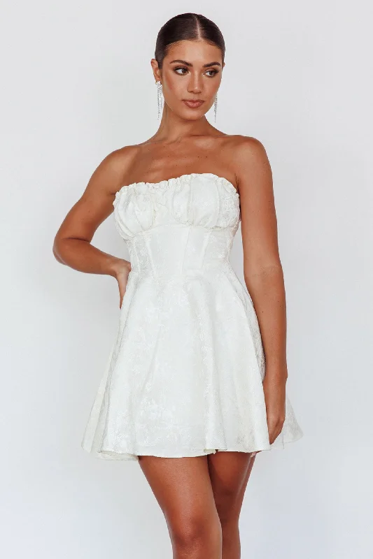 Mini dresses with geometric prints for a modern aesthetic Savanna Corset Bodice Mini Dress Ivory Mini dresses with geometric prints for a modern aesthetic Savanna Corset Bodice Mini Dress Ivory