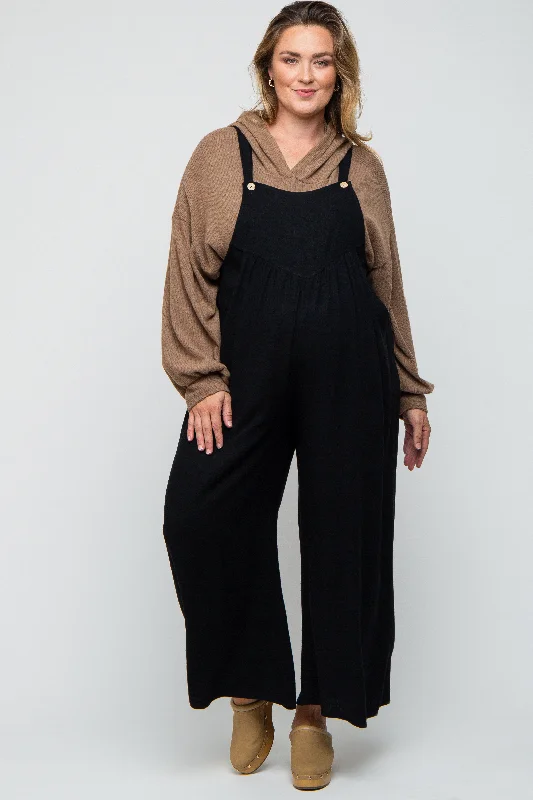 Maternity dress for a baby's first visit to the nature reserve Black Linen Maternity Plus Overalls Maternity dress for a baby's first visit to the nature reserve Black Linen Maternity Plus Overalls