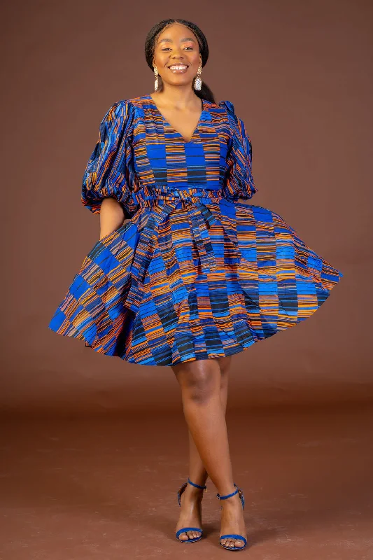 Mini dresses with off - the - shoulder styles Jiji Ankara Midi Dress | Blue African Print Mini dresses with off - the - shoulder styles Jiji Ankara Midi Dress | Blue African Print
