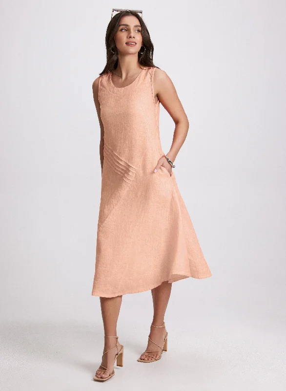 Midi dresses with asymmetric hems for a fashion - forward and dynamic appearance Linen Bias-Cut Midi Dress Midi dresses with asymmetric hems for a fashion - forward and dynamic appearance Linen Bias-Cut Midi Dress