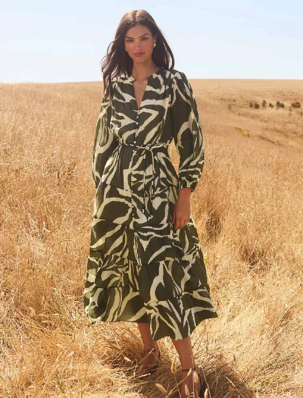 Adeline Tiered Midi Dress