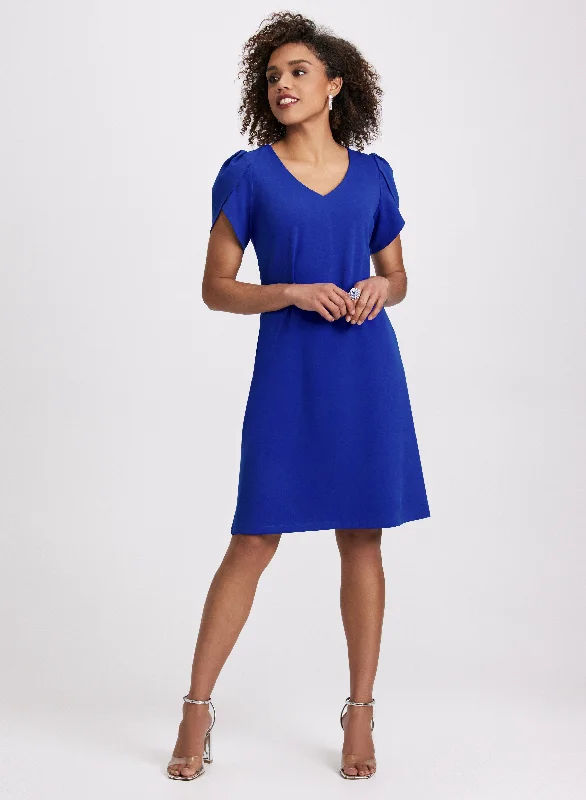 Midi dresses with ruffled bodices for a more pronounced feminine look Tulip Sleeve Dress Midi dresses with ruffled bodices for a more pronounced feminine look Tulip Sleeve Dress