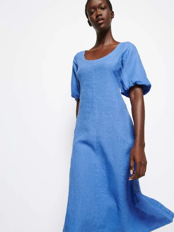 Midi dresses with sheer panels for a touch of allure Narda Dress
