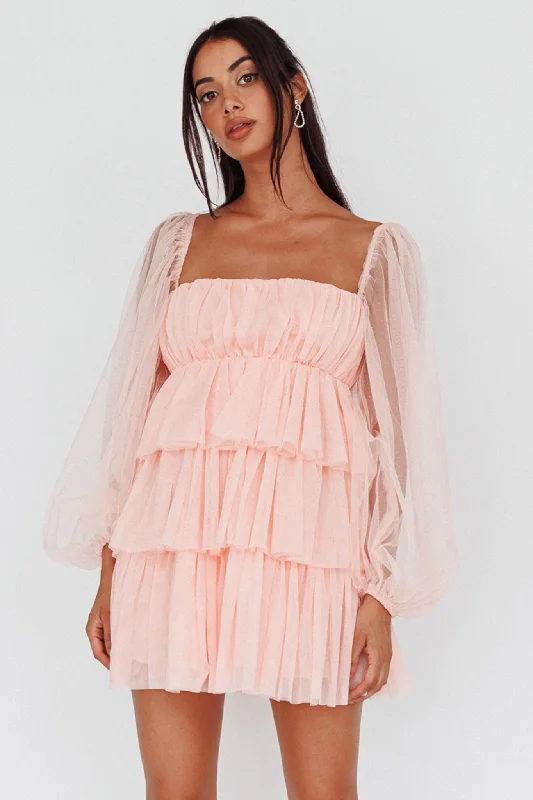 Linen mini dresses for a breathable summer option Spring Morning Long Sleeve Tiered Mini Dress Pink Linen mini dresses for a breathable summer option Spring Morning Long Sleeve Tiered Mini Dress Pink