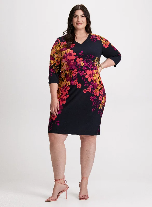 Midi dresses with ruched bodices for a feminine and fitted feel Fitted Floral V-Neck Dress Midi dresses with ruched bodices for a feminine and fitted feel Fitted Floral V-Neck Dress