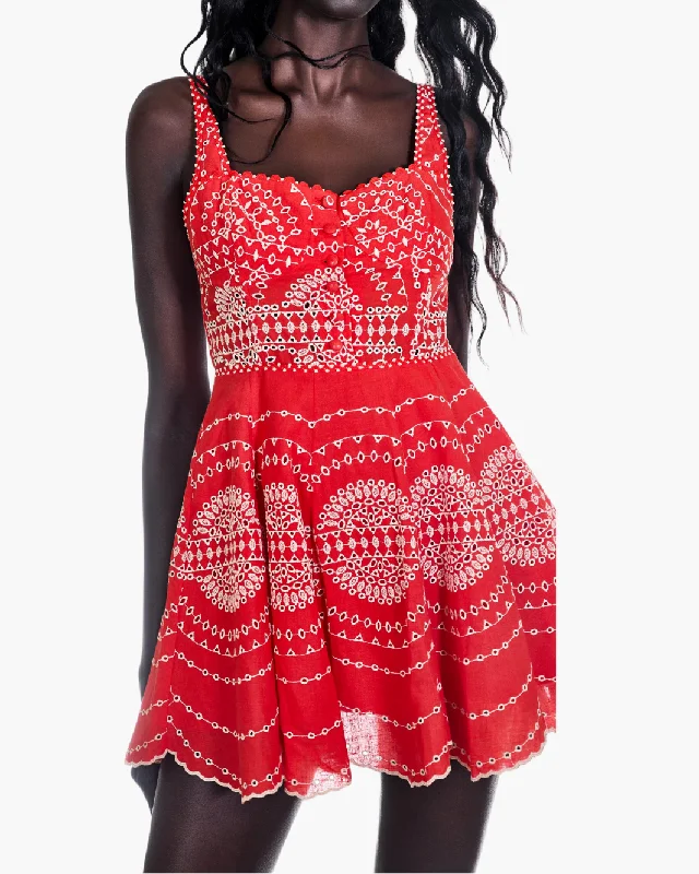  WINNIE SHORT DRESS IN RED NELUM