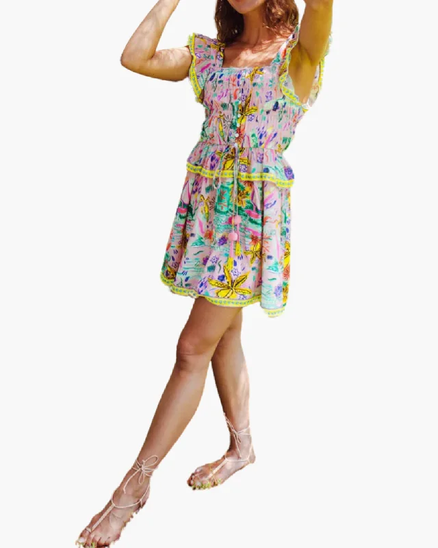  FLEUR MINI DRESS IN SUNSHINE PRINT