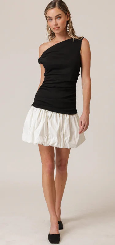 Mini dresses with button - down fronts Wesley Mix-Media Two Tone Mini Dress by Line and Dot Mini dresses with button - down fronts Wesley Mix-Media Two Tone Mini Dress by Line and Dot