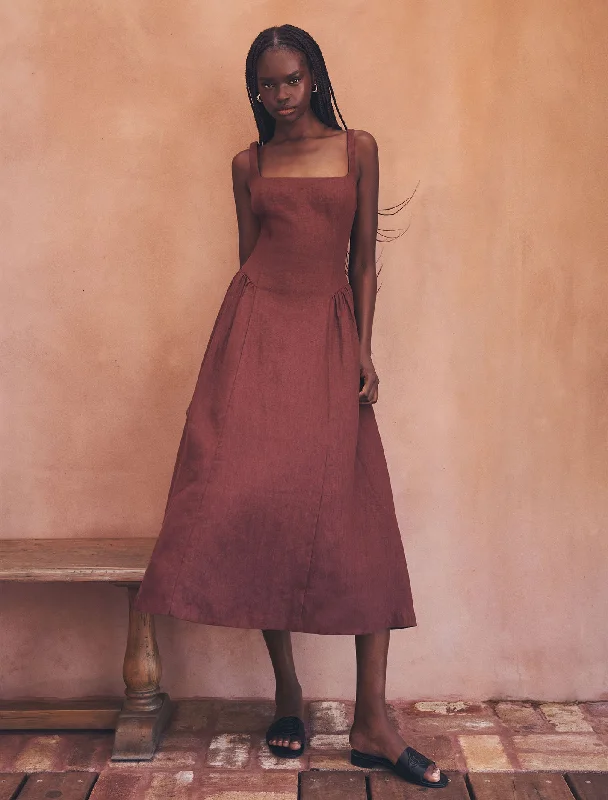  Isabelle Linen Midi Dress