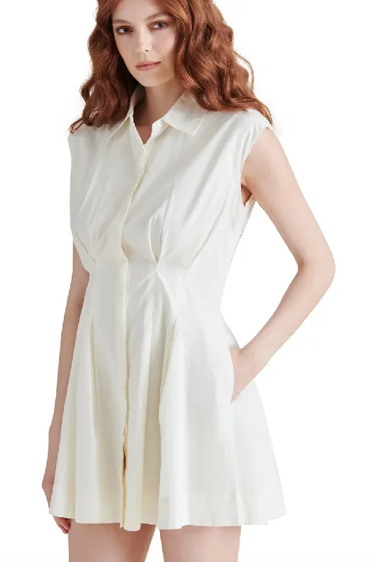 Mini dresses with polka dot patterns Maisha Dress in White by Steve Madden