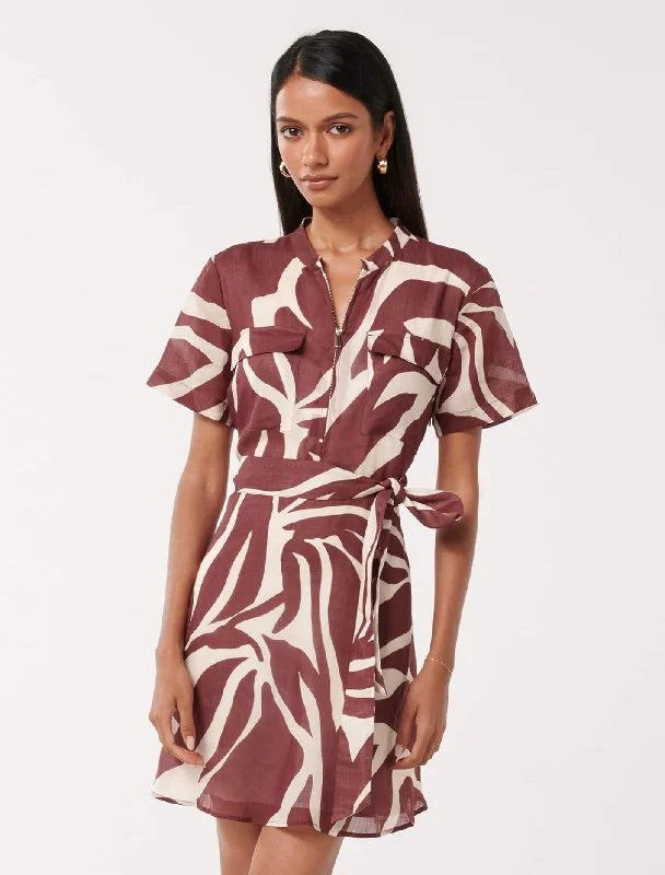  Eden Petite Zip Up Mini Dress