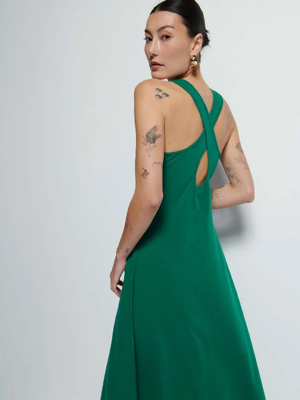 Sleeveless midi dresses with lace details for summer weddings Merethe Dress