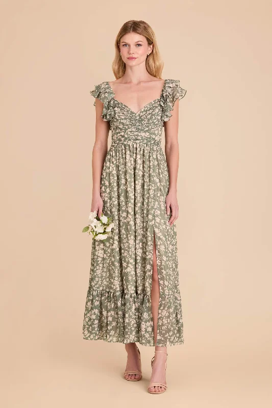 Maternity dress for a bridal shower as a hostess Michelle Chiffon Dress - Thyme Dreamy Floral Maternity dress for a bridal shower as a hostess Michelle Chiffon Dress - Thyme Dreamy Floral