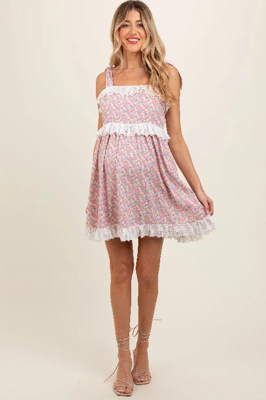 Maternity dress for a baby's first visit to the science center Black Floral Square Neck Shoulder Tie Lace Trim Maternity Dress Maternity dress for a baby's first visit to the science center Black Floral Square Neck Shoulder Tie Lace Trim Maternity Dress