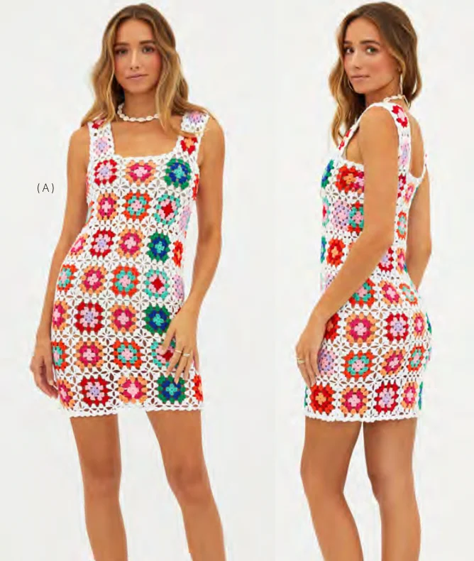 Floral print mini dresses for summer parties Beach Riot Multi Color Crochet Cover up Dress Floral print mini dresses for summer parties Beach Riot Multi Color Crochet Cover up Dress