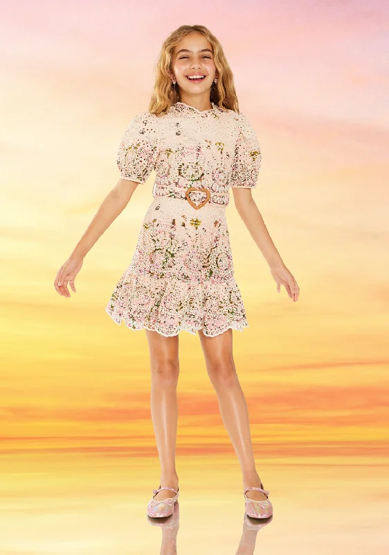 Mini dresses with polka dot patterns Chiara Embroidered Mini Dress