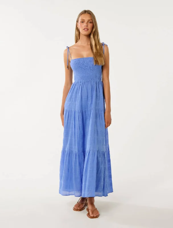 Everyday Dress with Flutter Sleeves for a Feminine Look Freya Strappy Tiered Maxi Dress Everyday Dress with Flutter Sleeves for a Feminine Look Freya Strappy Tiered Maxi Dress