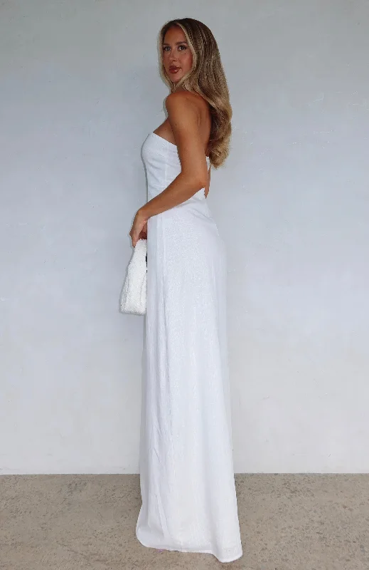  Love In The Air Strapless Maxi Dress White
