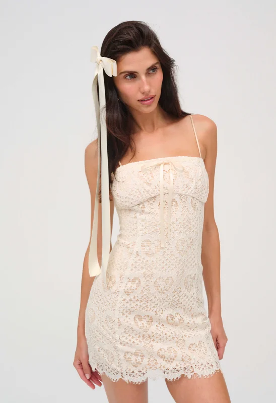 Mini dresses with keyhole necklines Claire Lace Mini Dress by For Love and Lemons